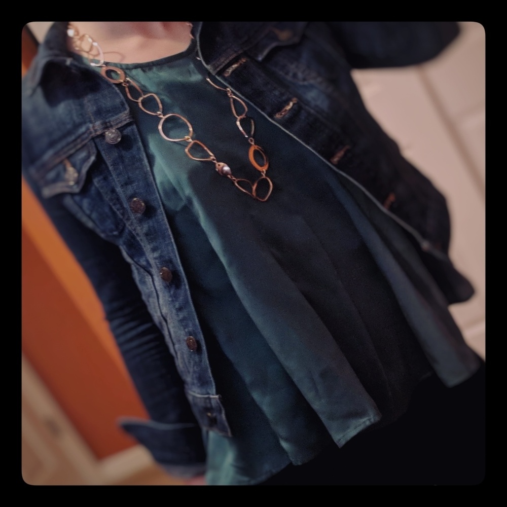 Teal Anthropologie Top